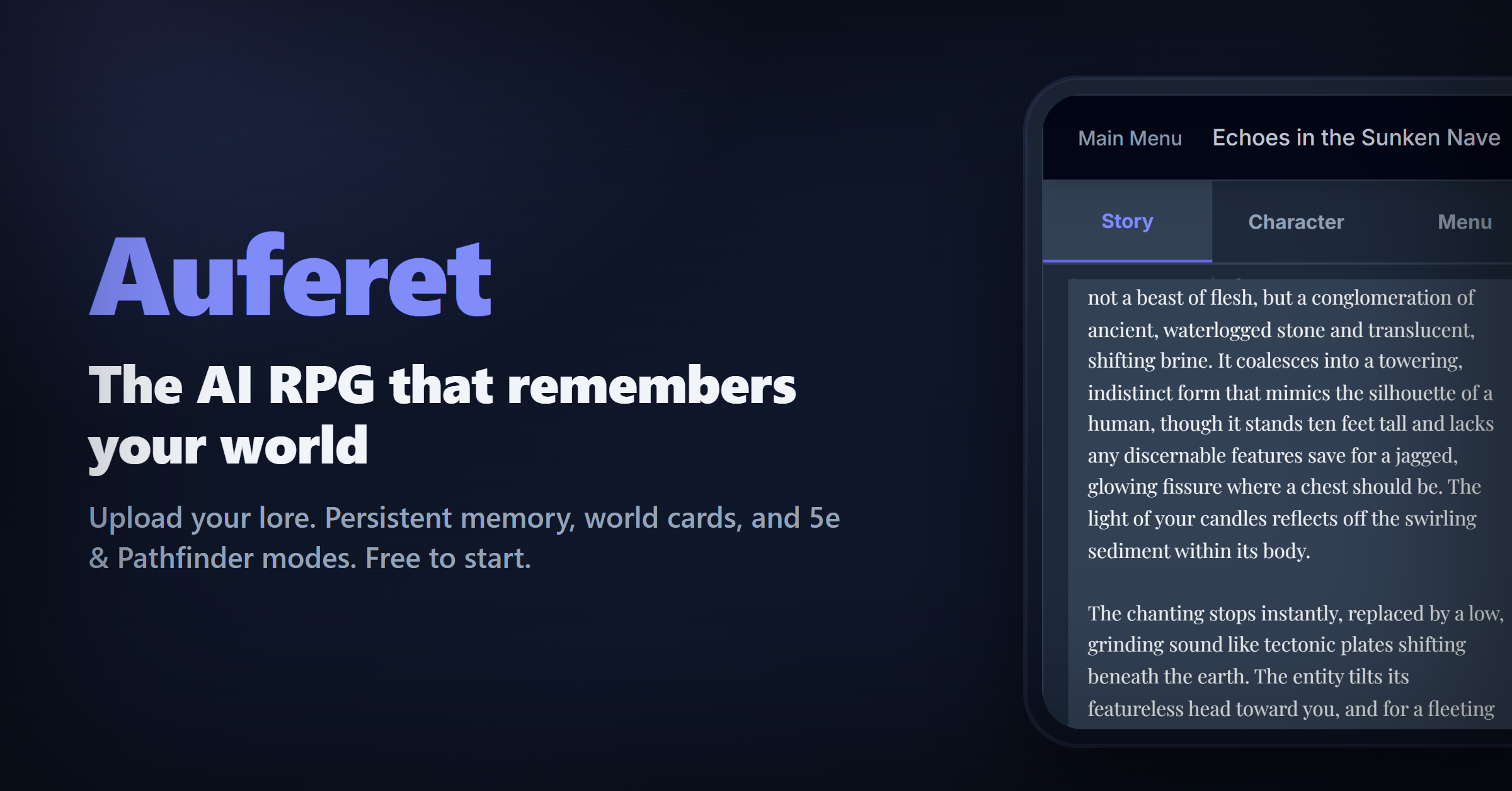 Play a Free AI RPG Online with an AI Game Master | Auferet